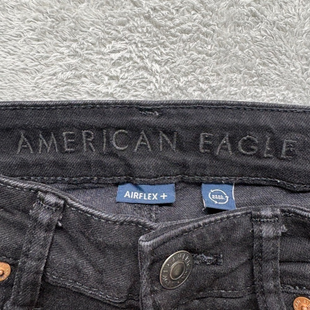 American Eagle Jeans Mens 30X34 Black Athletic Skinny Mid Rise Stretch Denim - Picture 9 of 15